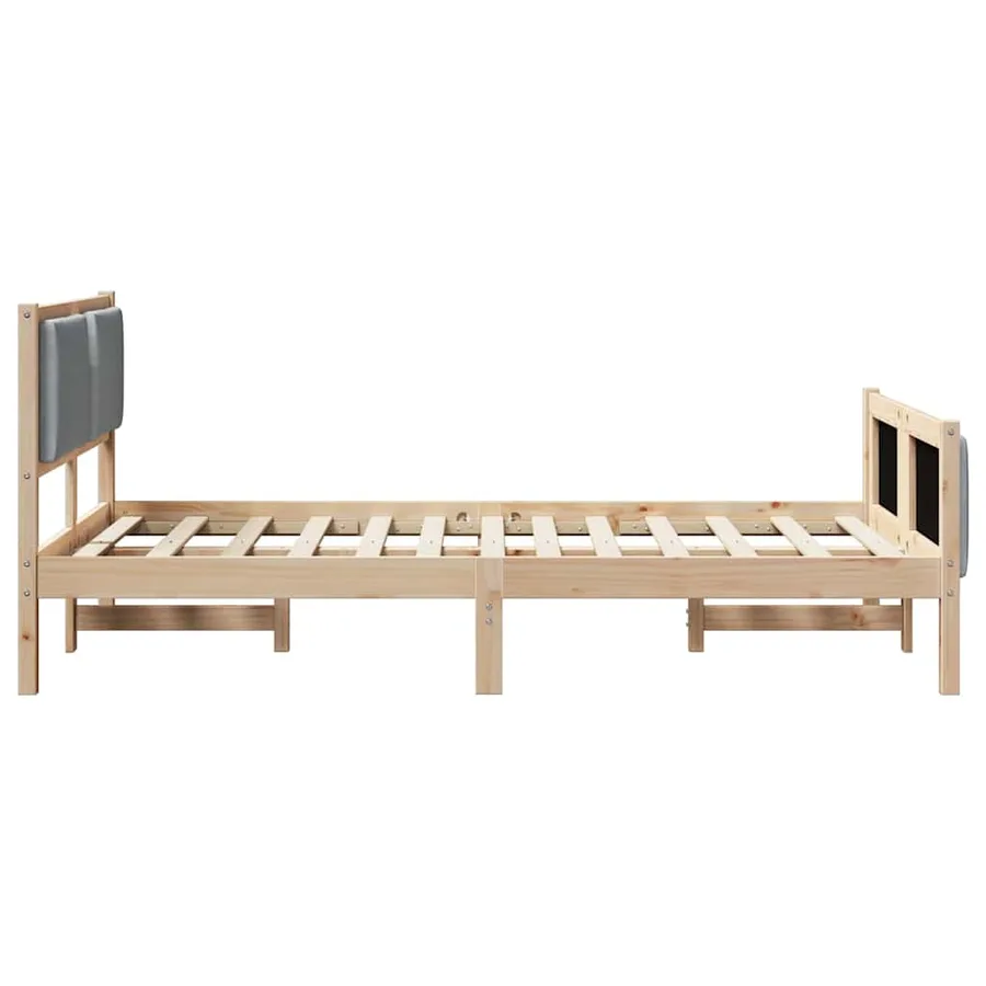 Cadre de lit avec tête de lit Gris clair 120 x 200 cm tissu - 6