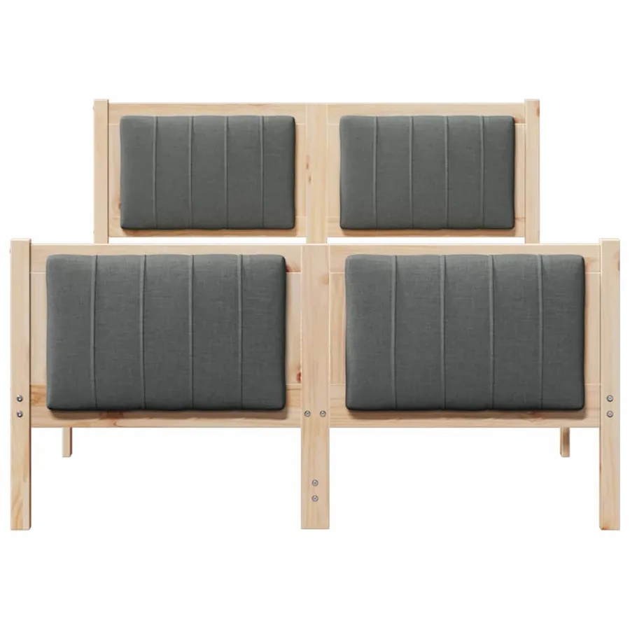 Cadre de lit avec tête de lit marron et gris foncé 120 x 200 cm - 5