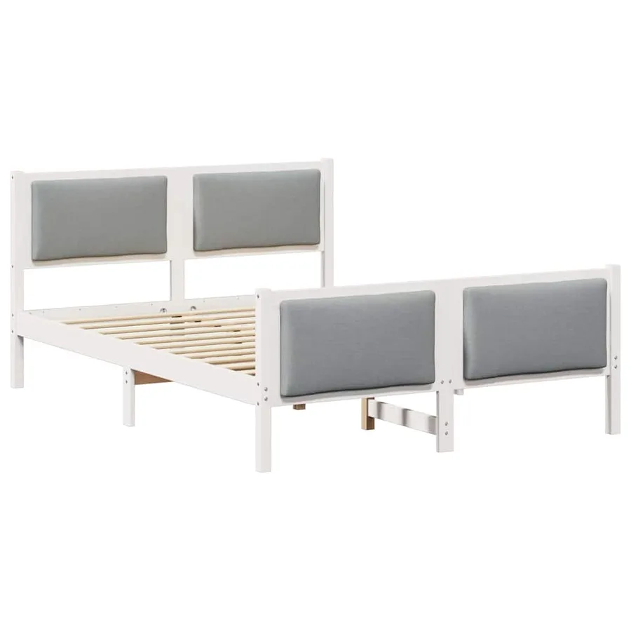 Cadre de lit avec tête de lit Gris clair 140 x 200 cm tissu - 2