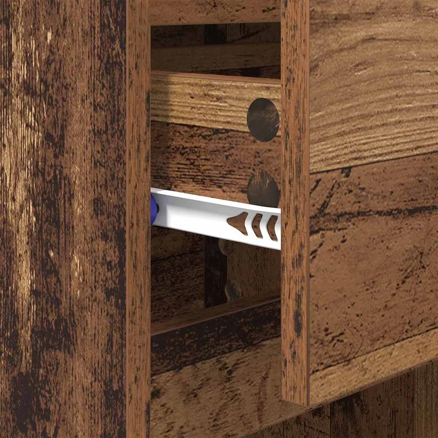 Cabinet de chevet avec tiroir 2 pcs Bois ancien 40 x 35 x 70 cm - 10