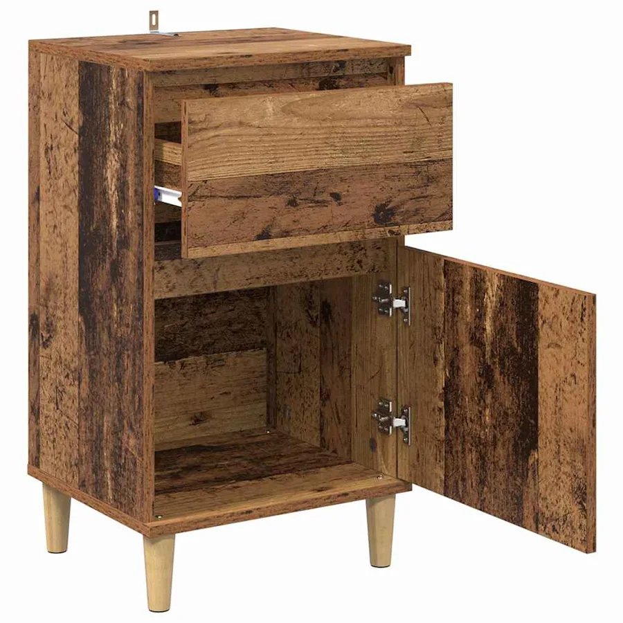 Cabinet de chevet avec tiroir 2 pcs Bois ancien 40 x 35 x 70 cm - 5