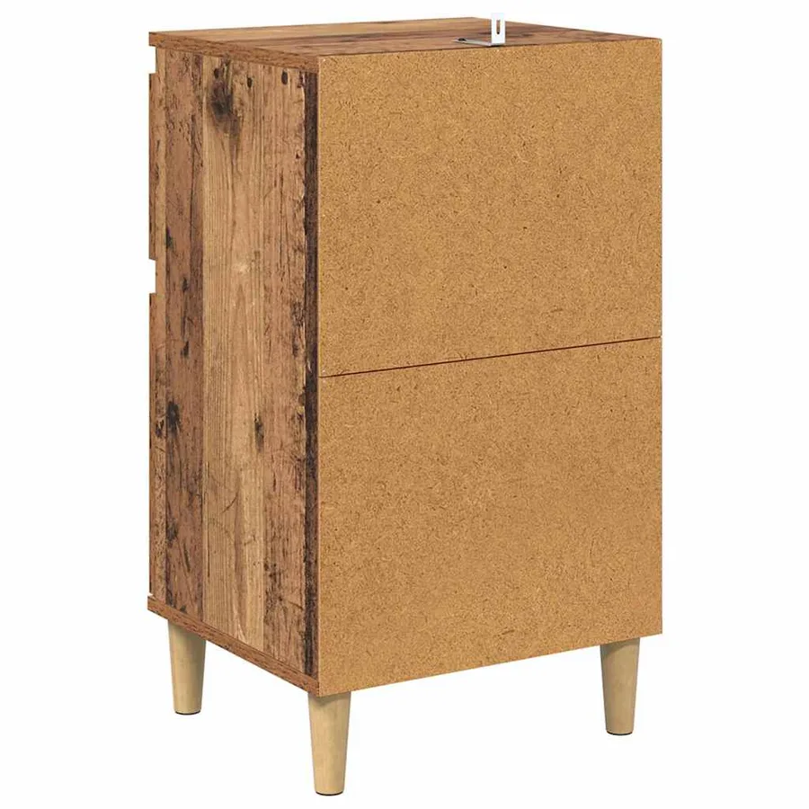 Cabinet de chevet avec tiroir 2 pcs Bois ancien 40 x 35 x 70 cm - 9