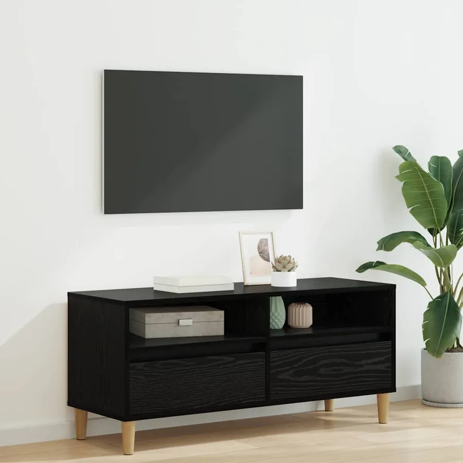Meuble TV Chêne noir 100 x 34,5 x 44,5 cm Bois d'ingénierie