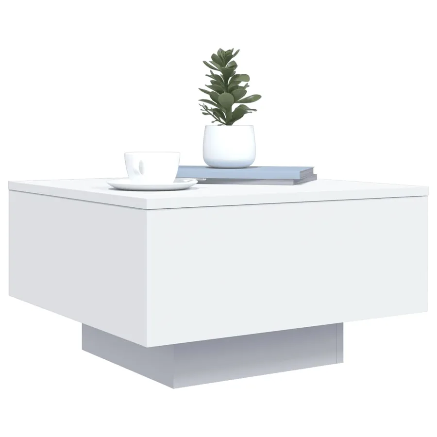 Table basse blanc 55x55x31 cm bois d'ingénierie - 4