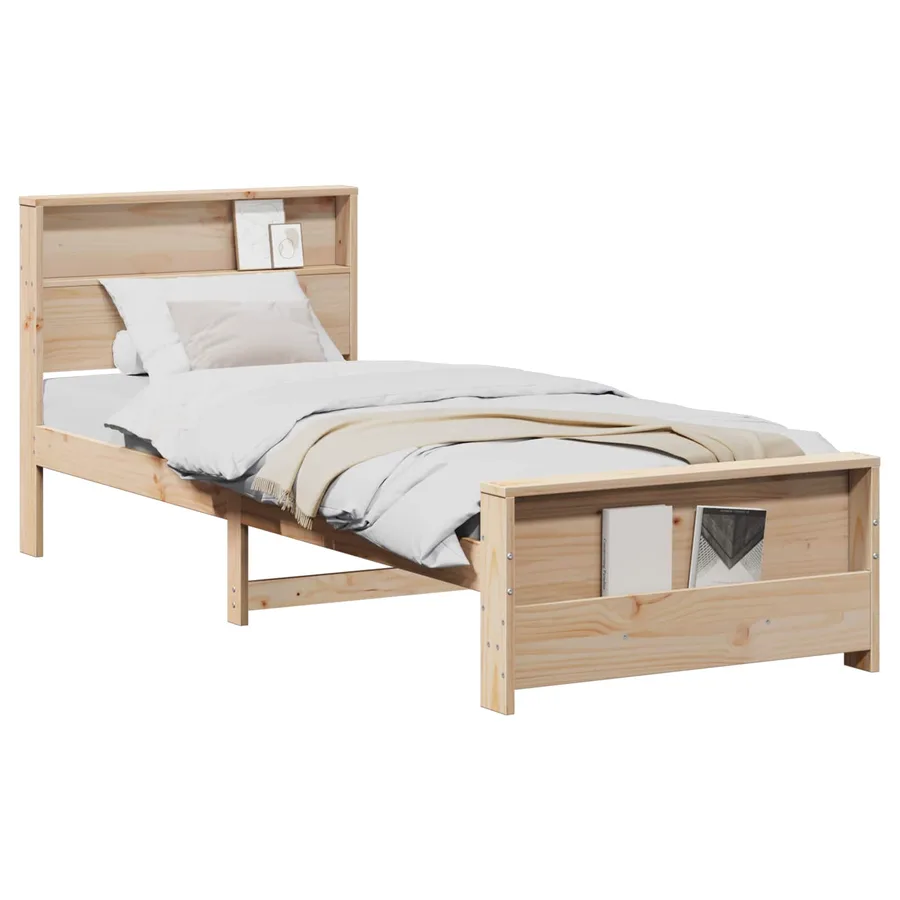 Cadre de lit Marron 75 x 190 cm Bois d'ingénierie - 2