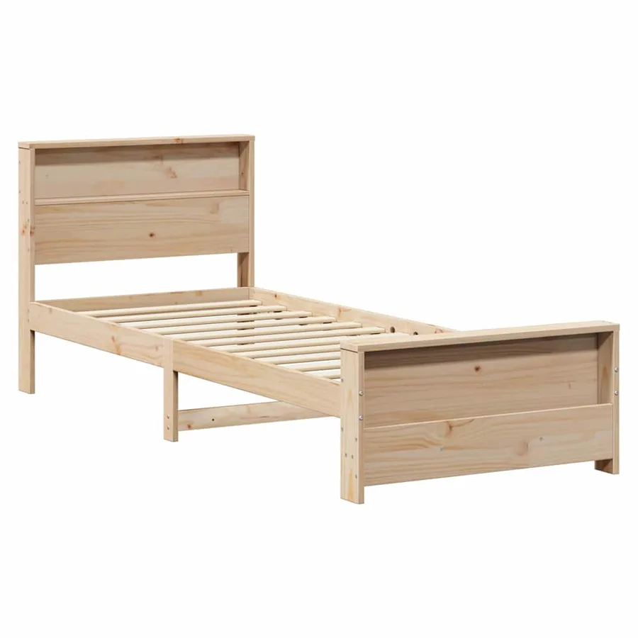 Cadre de lit Marron 75 x 190 cm Bois d'ingénierie - 4