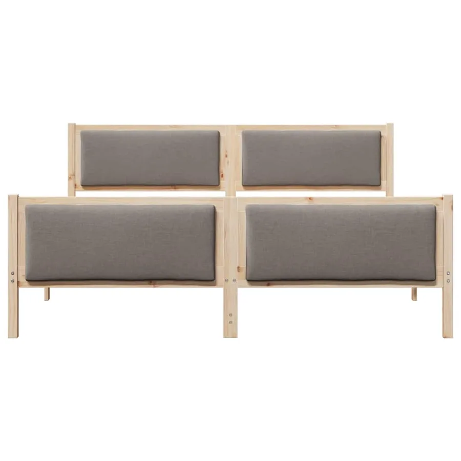 Cadre de lit avec tête de lit Taupe 200 x 200 cm tissu - 5
