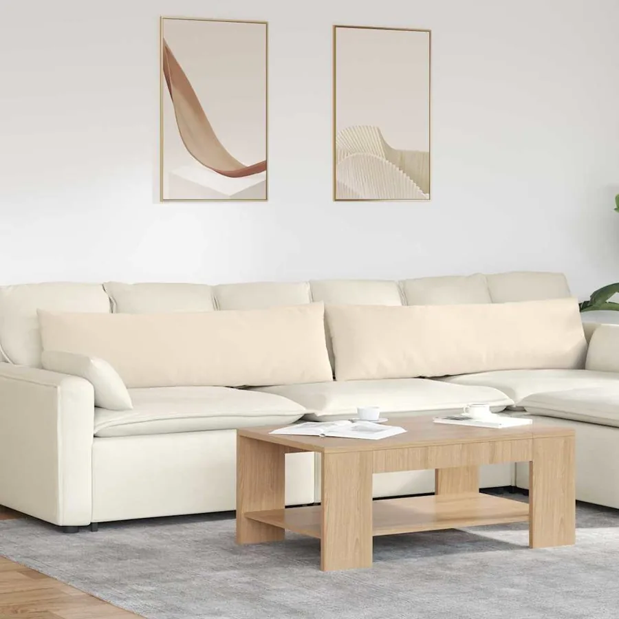 Coussins de canapé 2 pcs Beige 145 x 40 cm tissu