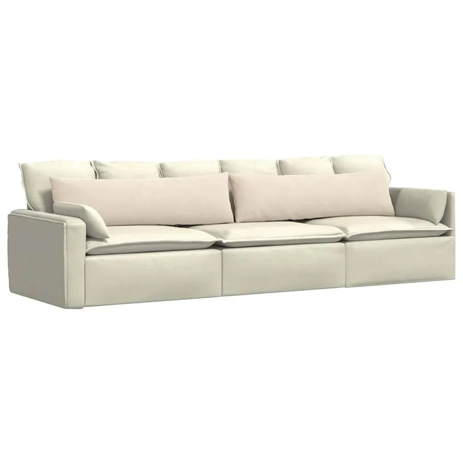 Coussins de canapé 2 pcs Beige 145 x 40 cm tissu - 3