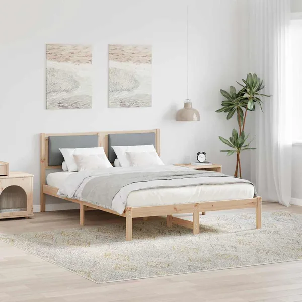 Cadre de lit Gris clair 150 x 200 cm Pin massif