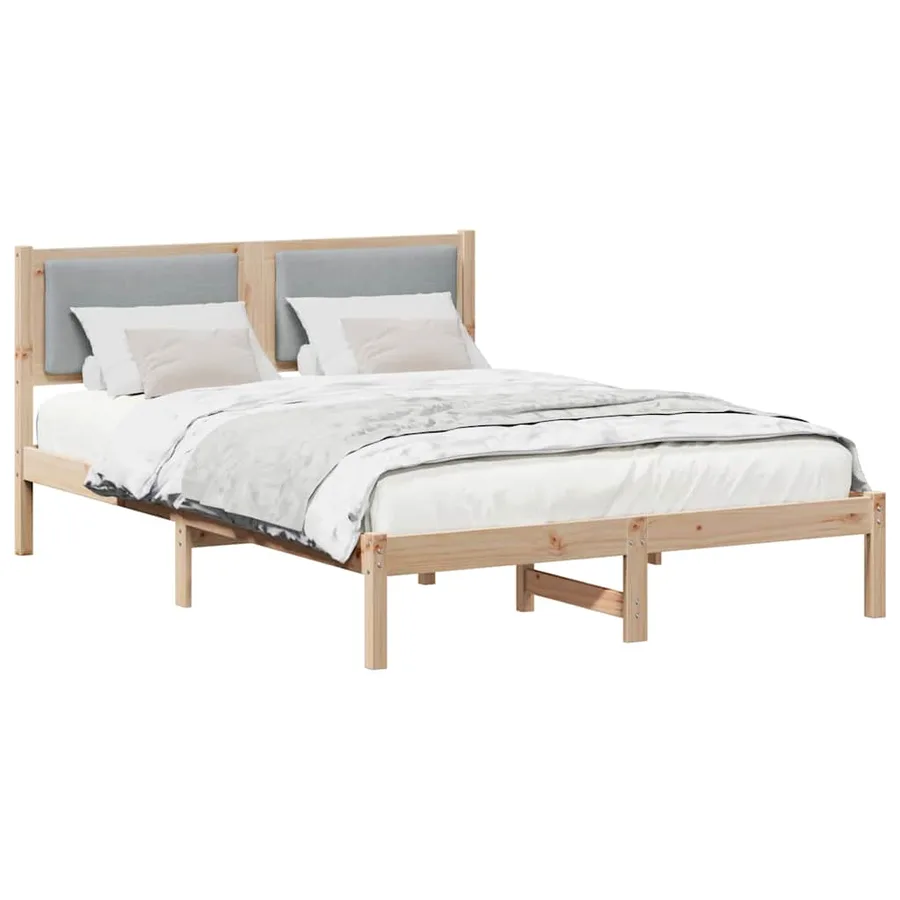 Cadre de lit Gris clair 150 x 200 cm Pin massif - 3