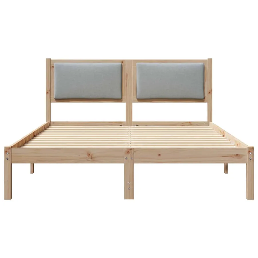 Cadre de lit Gris clair 150 x 200 cm Pin massif - 5