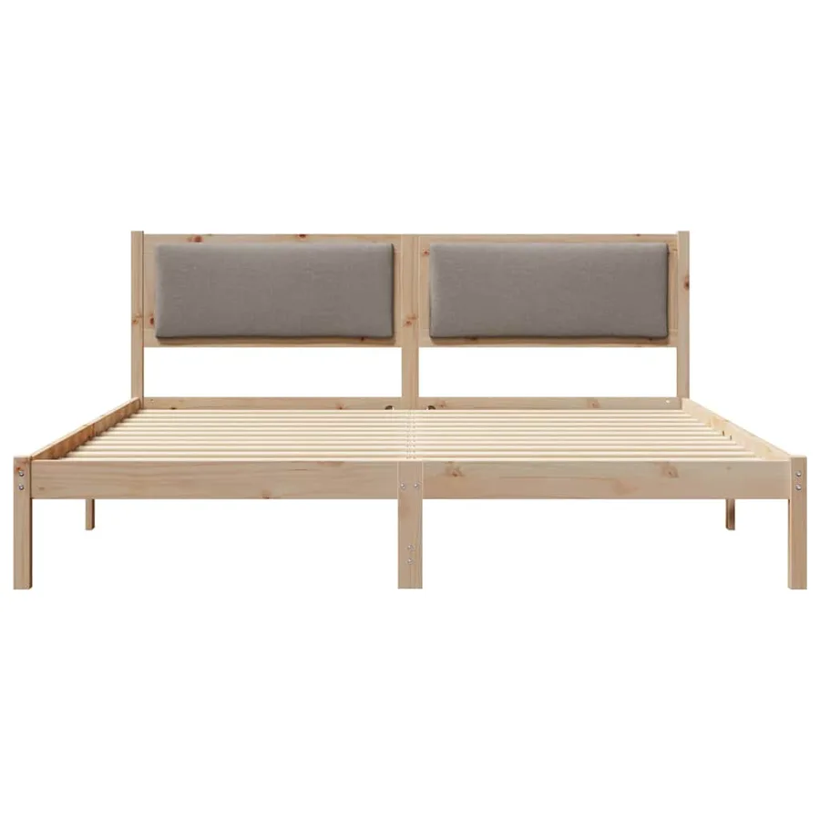 Cadre de lit avec tête de lit Taupe 180 x 200 cm Pin massif - 5