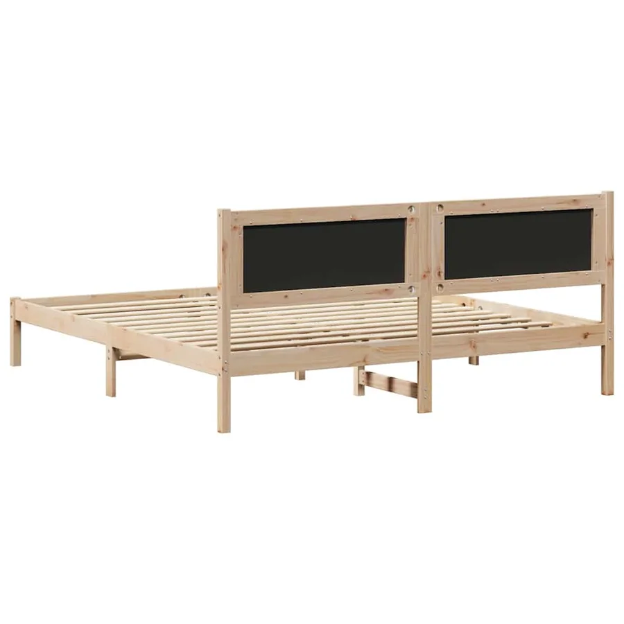 Cadre de lit avec tête de lit Taupe 180 x 200 cm Pin massif - 7