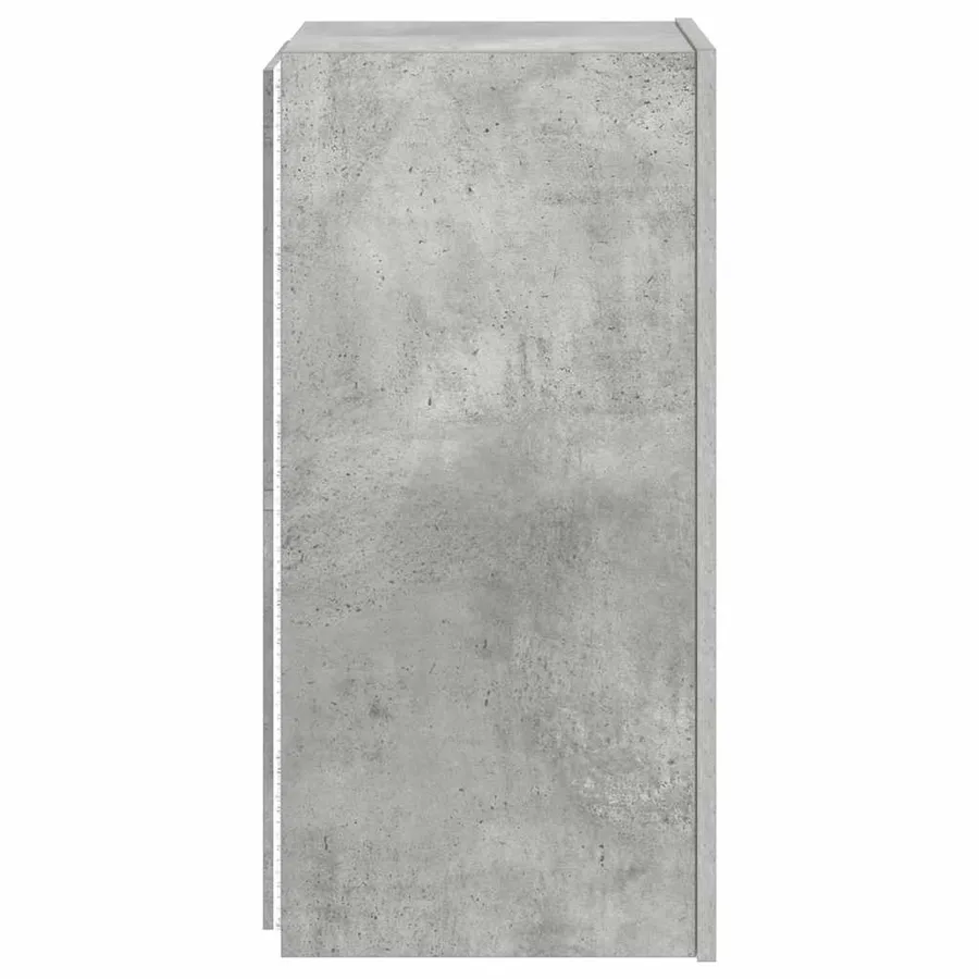Meuble TV mural avec lumières LED gris béton 30,5x35x70 cm - 10