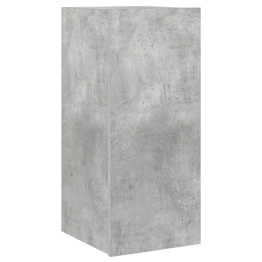 Meuble TV mural avec lumières LED gris béton 30,5x35x70 cm - 3