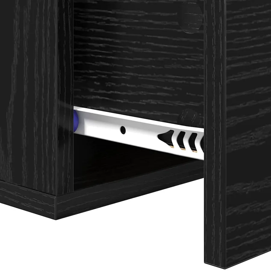 Cabinet de chevet Chêne noir 35 x 35 x 20 cm Bois d'ingénierie - 9