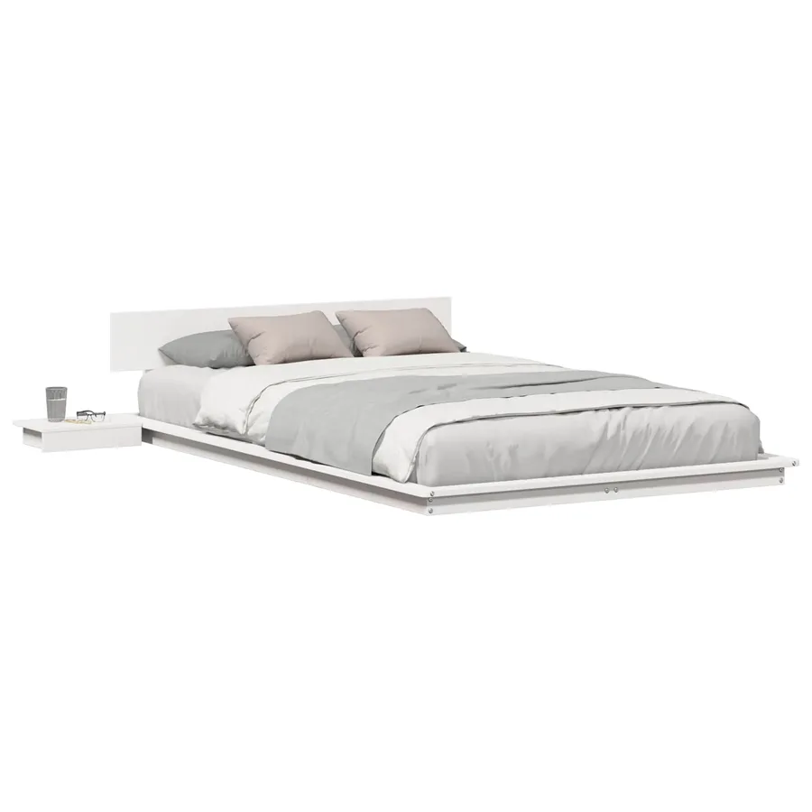 Cadre de lit Blanc 120 x 190 cm bois - 2