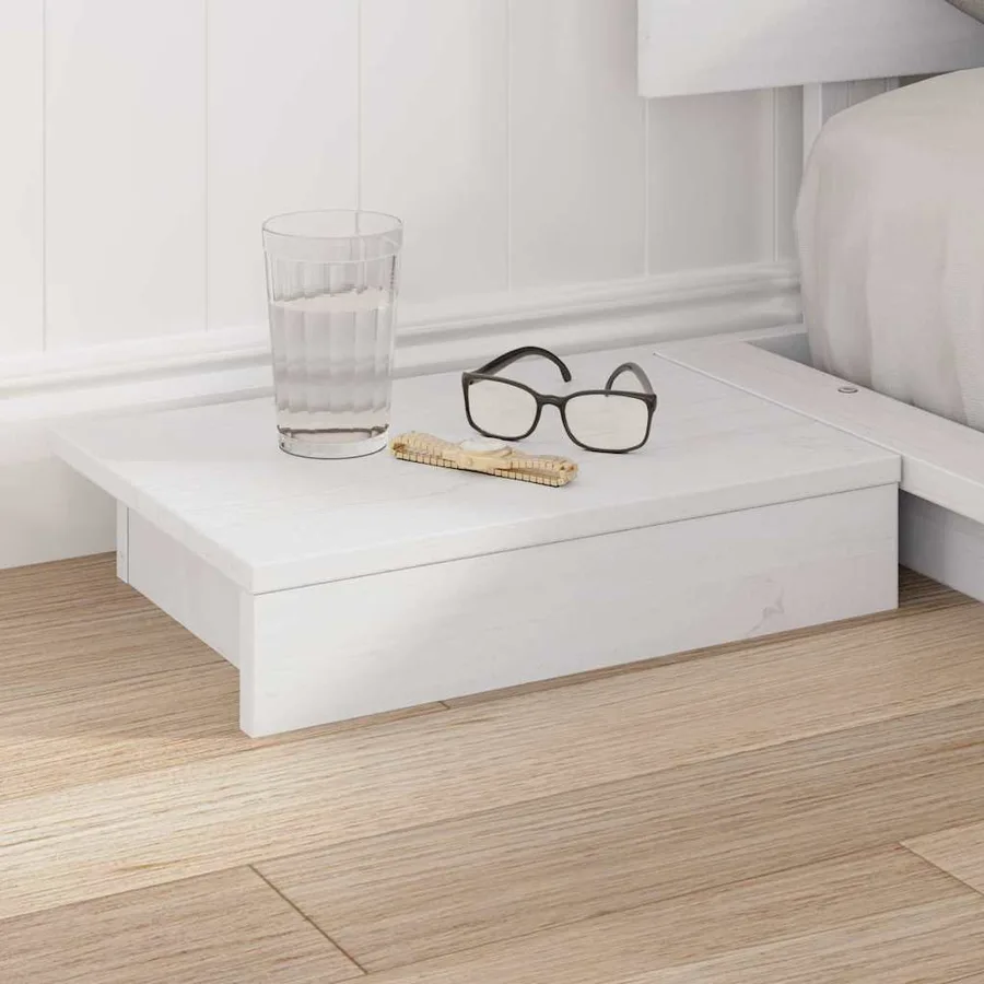 Cadre de lit Blanc 120 x 190 cm bois - 3