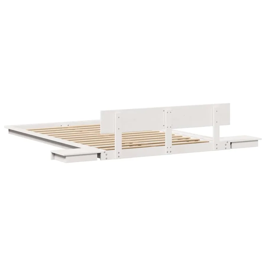 Cadre de lit Blanc 120 x 190 cm bois - 7