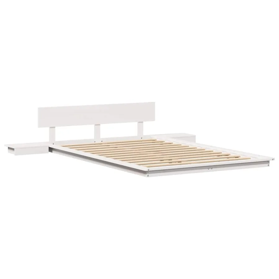 Cadre de lit Marron 140 x 190 cm bois - 4