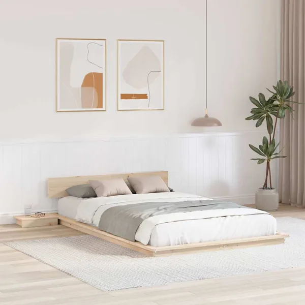 Cadre de lit Marron 135 x 190 cm bois