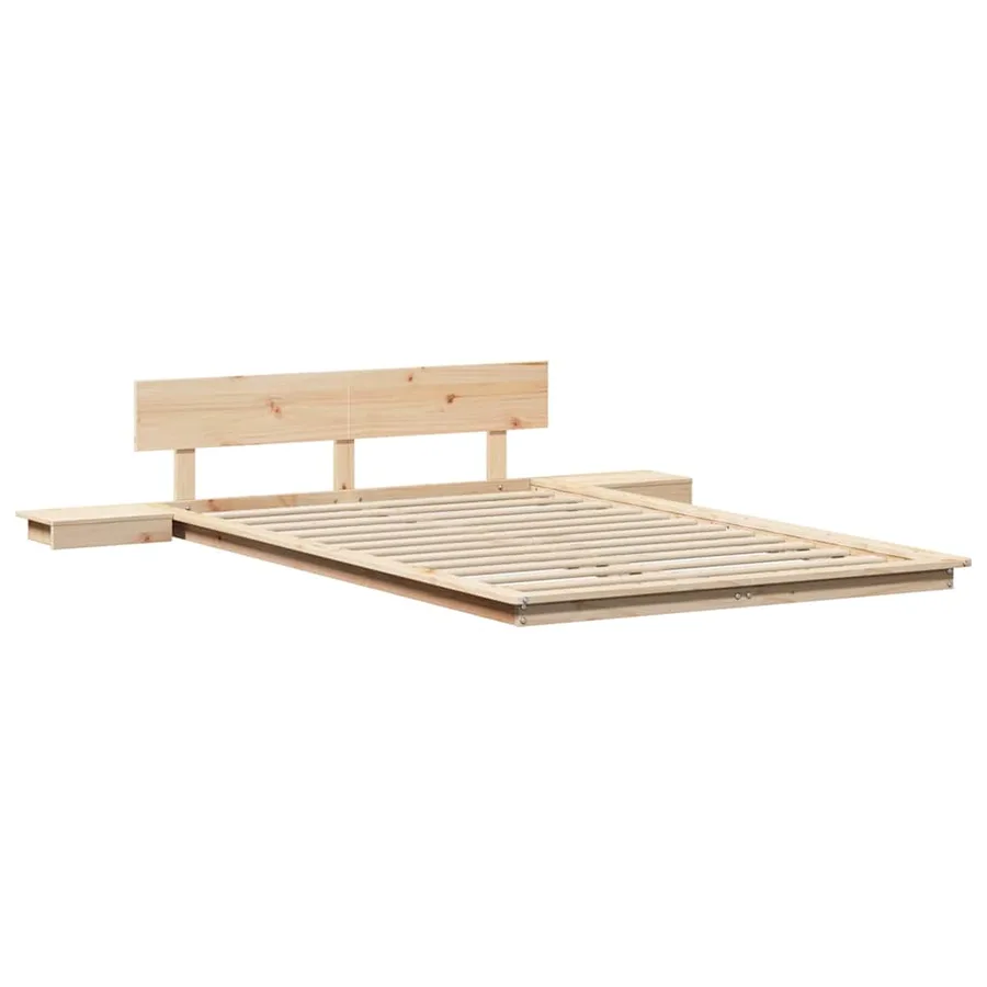 Cadre de lit Marron 135 x 190 cm bois - 4