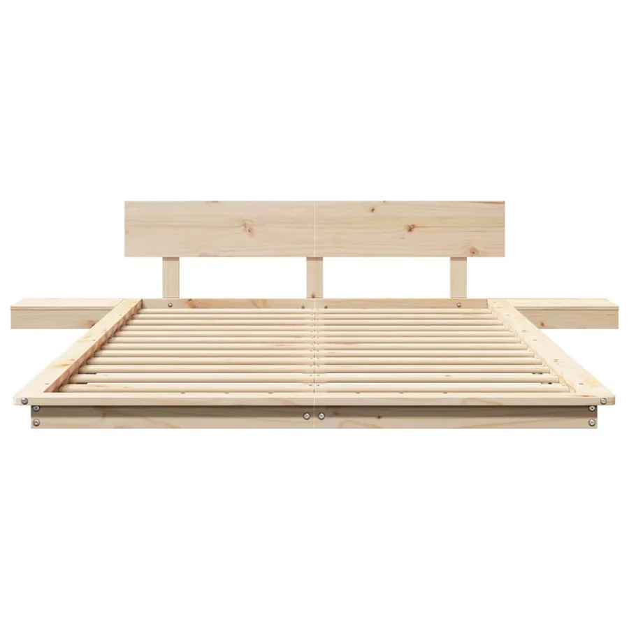 Cadre de lit Marron 135 x 190 cm bois - 5