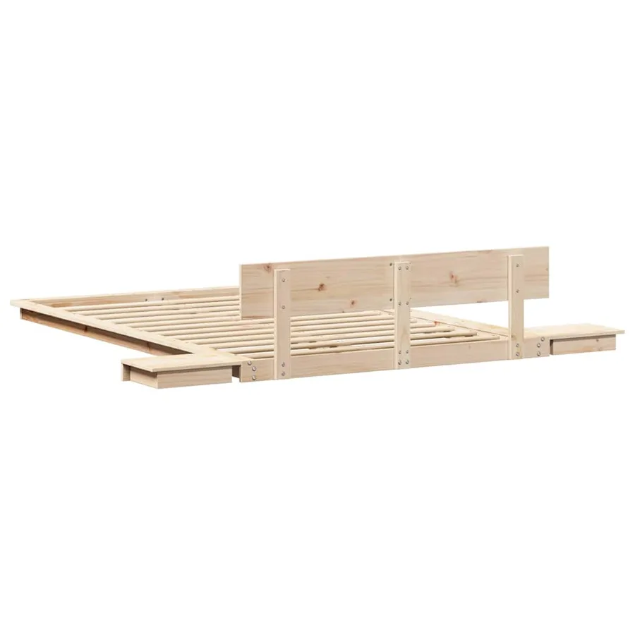 Cadre de lit Marron 135 x 190 cm bois - 7