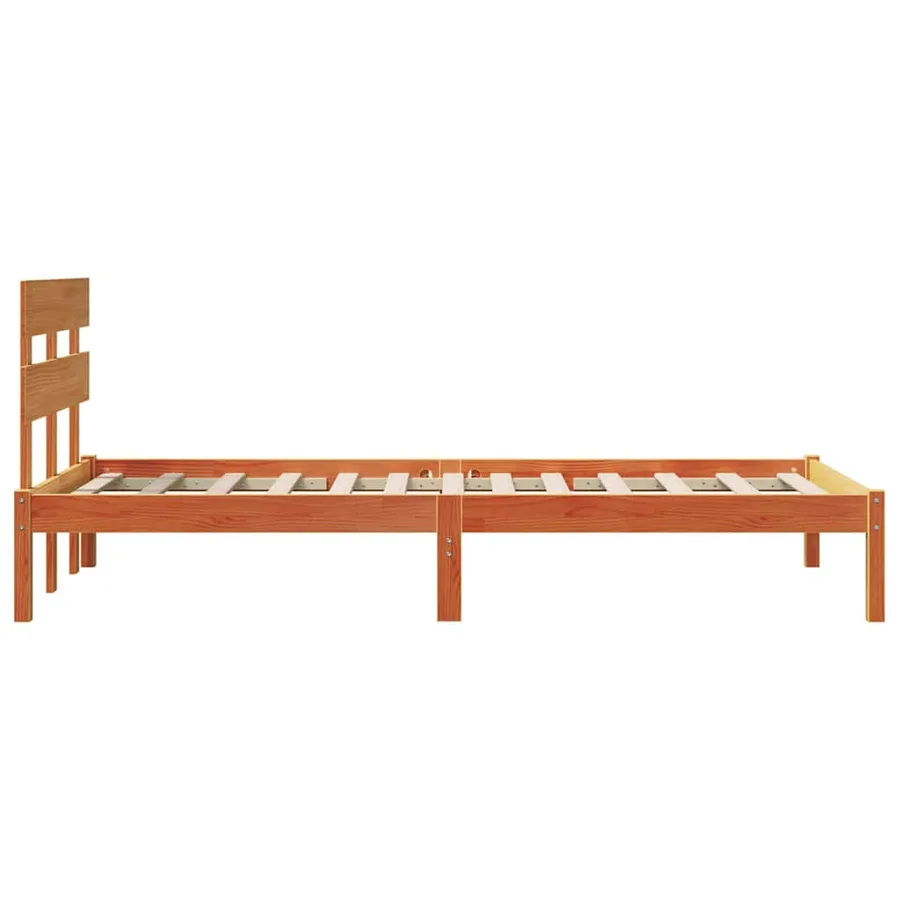 Cadre de lit Marron 100 x 200 cm Bois de pin massif - 6