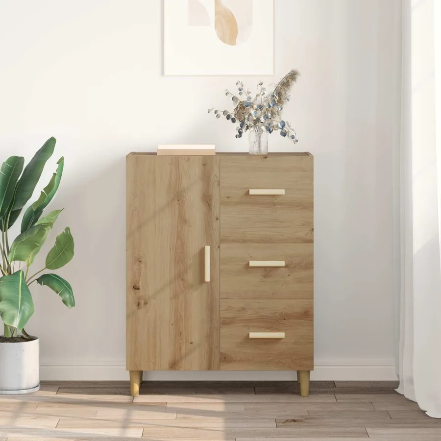 Buffet Chêne artisanal 34 x 69,5 x 90 cm Bois d'ingénierie - 4