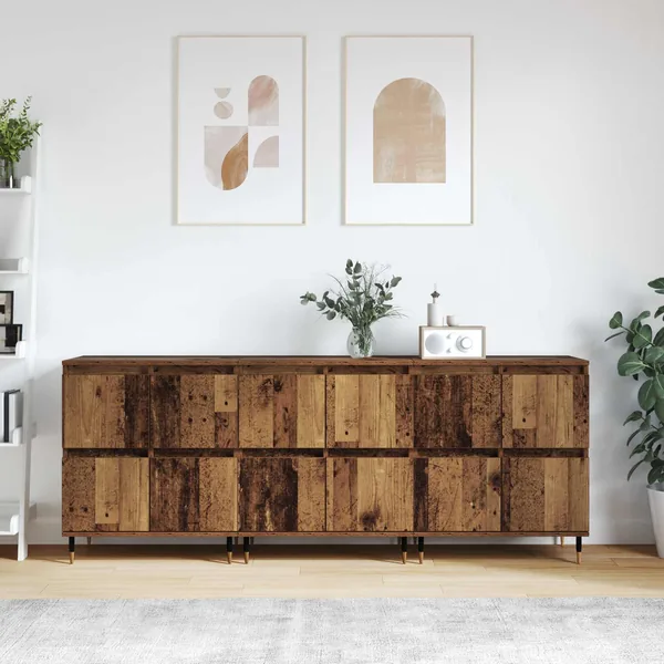 Armoire de rangement 3 pcs Bois ancien 60 x 35 x 70 cm