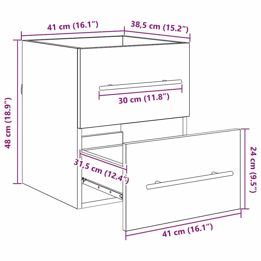 Armoire d'évier avec tiroir Chêne Sonoma 38,5 x 41 x 48 cm - 13
