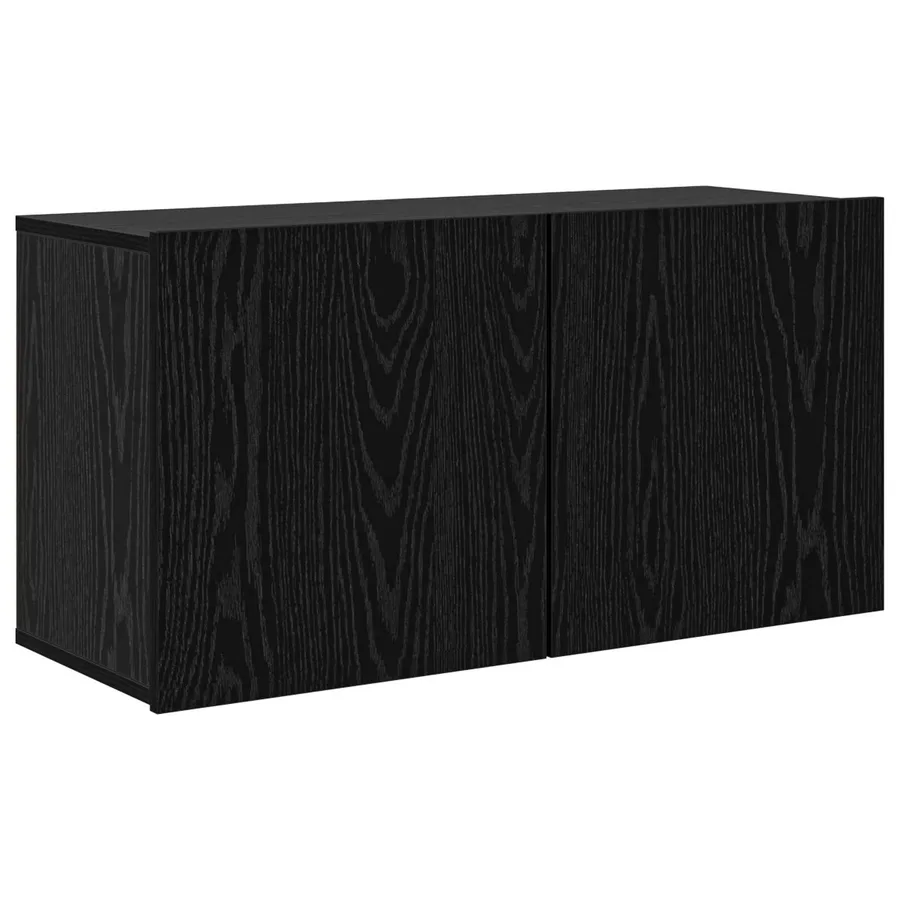 Meuble TV Montage mural 4 pcs Chêne noir Bois d'ingénierie - 7