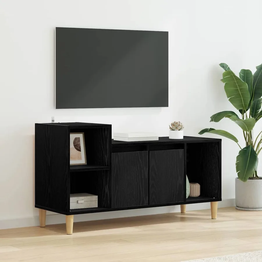 Meuble TV Chêne noir 100 x 35 x 55 cm Bois d'ingénierie