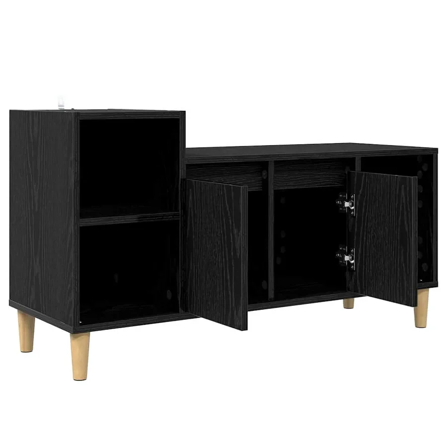 Meuble TV Chêne noir 100 x 35 x 55 cm Bois d'ingénierie - 5