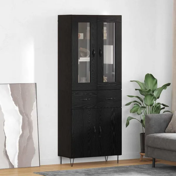 Haut Armoire Chêne noir 69,5 x 34 x 90 cm Bois d'ingénierie