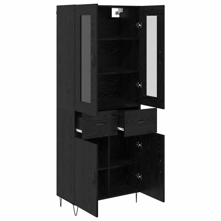 Haut Armoire Chêne noir 69,5 x 34 x 90 cm Bois d'ingénierie - 5