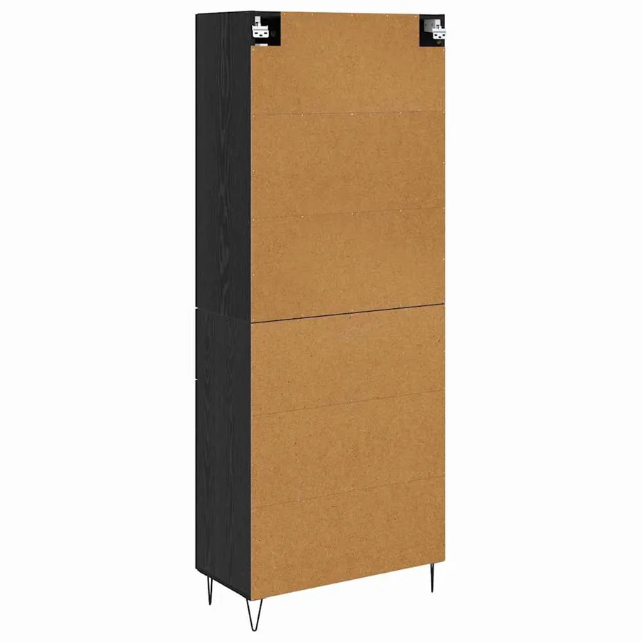 Haut Armoire Chêne noir 69,5 x 34 x 90 cm Bois d'ingénierie - 8