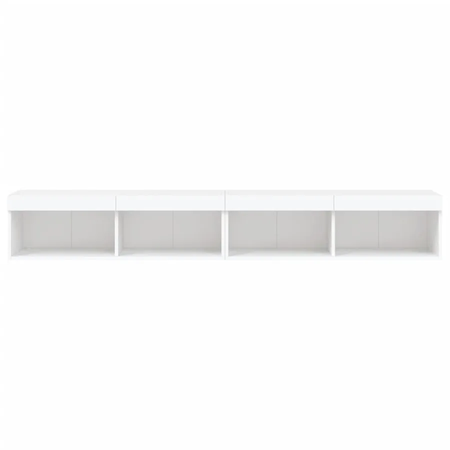 Meubles TV avec lumières LED 2 pcs blanc 100x30x30 cm - 8