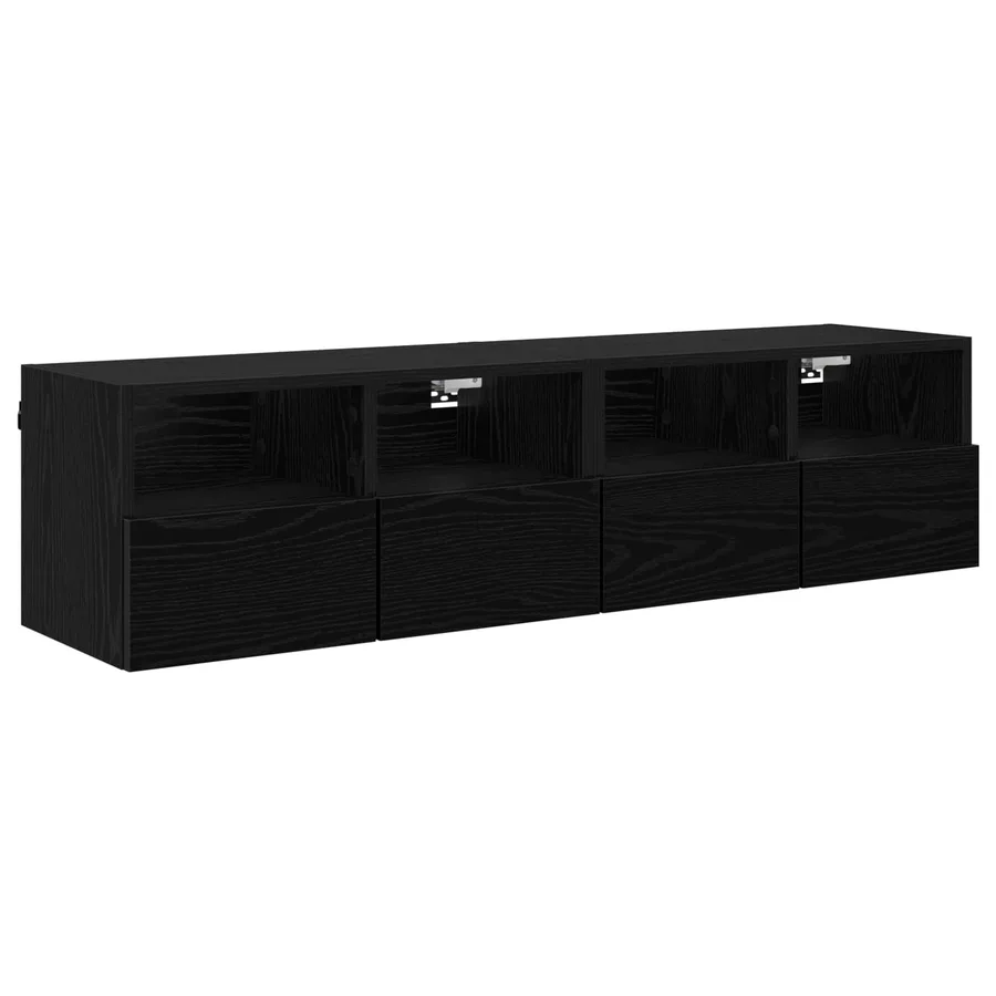 Meubles TV muraux 2 pcs Chêne noir 60 x 30 x 30 cm - 2