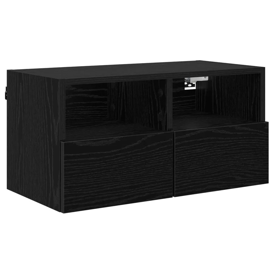 Meubles TV muraux 2 pcs Chêne noir 60 x 30 x 30 cm - 5