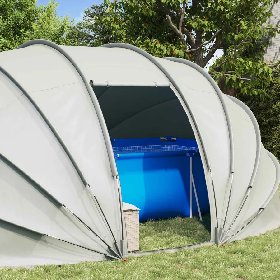 Dôme de tente de piscine Gris 538 x 440 x 204 cm - 4