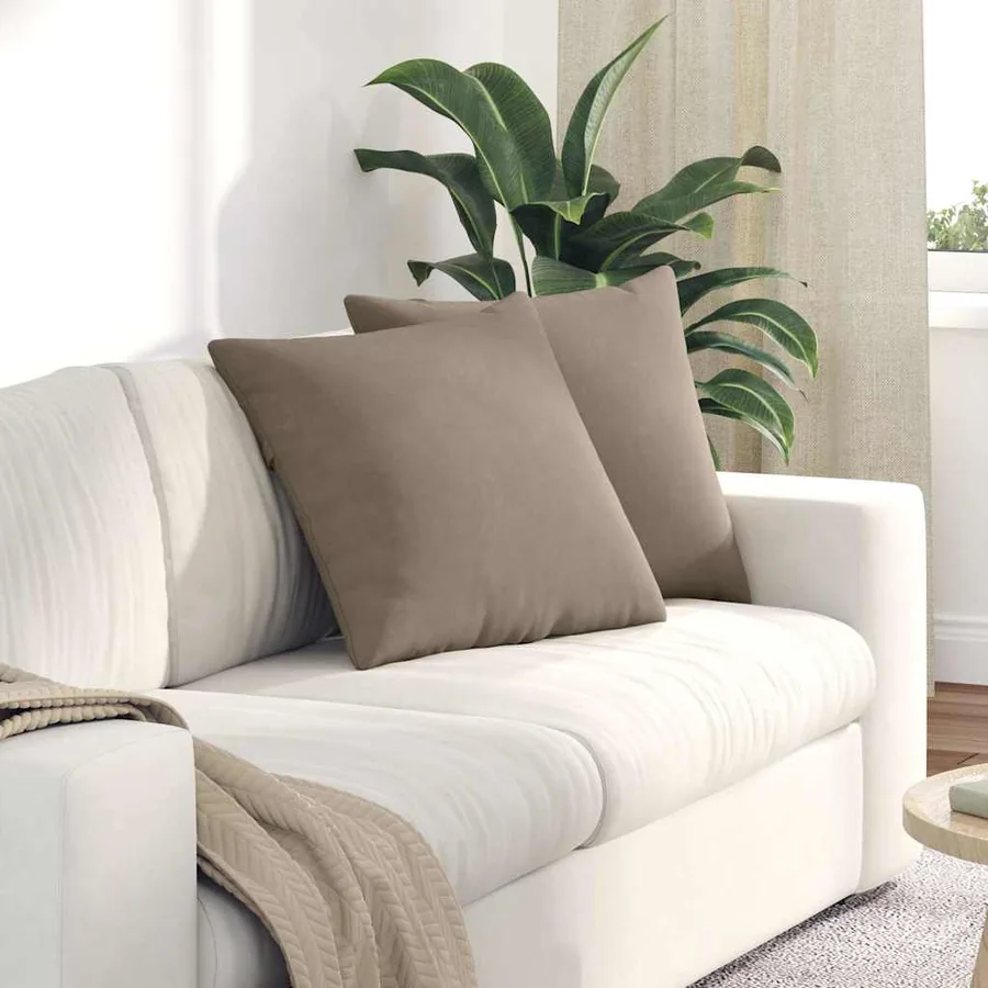 Coussins de canapé 2 pcs Taupe 50 x 50 cm tissu