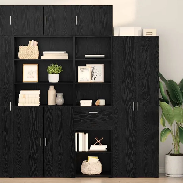 Haut Armoire Chêne noir 50 x 42,5 x 225 cm Bois d'ingénierie
