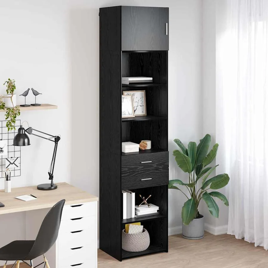 Haut Armoire Chêne noir 50 x 42,5 x 225 cm Bois d'ingénierie - 4
