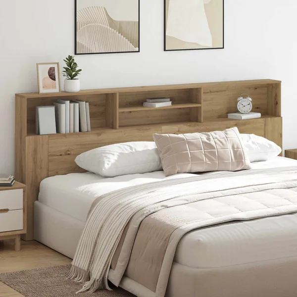 Cabinet de Tête de Lit Chêne artisanal Bois d'ingénierie