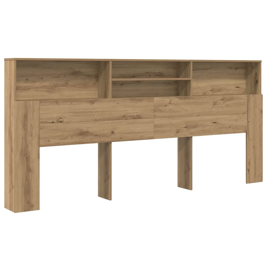 Cabinet de Tête de Lit Chêne artisanal Bois d'ingénierie - 2