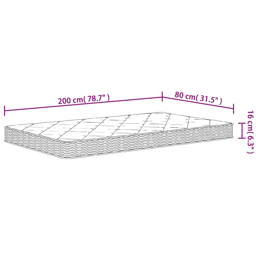 Matelas en mousse moyennement doux 80x200 cm - 8