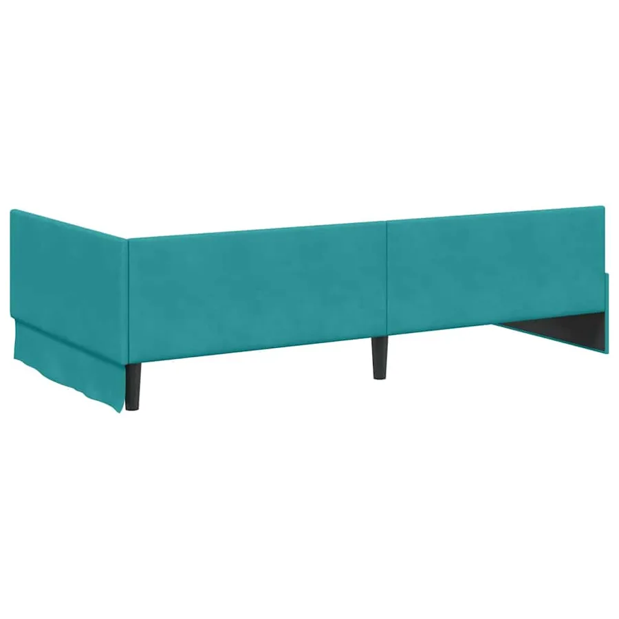 Cadre de lit d'angle Turquoise 90 cm x 190 cm Velours - 7